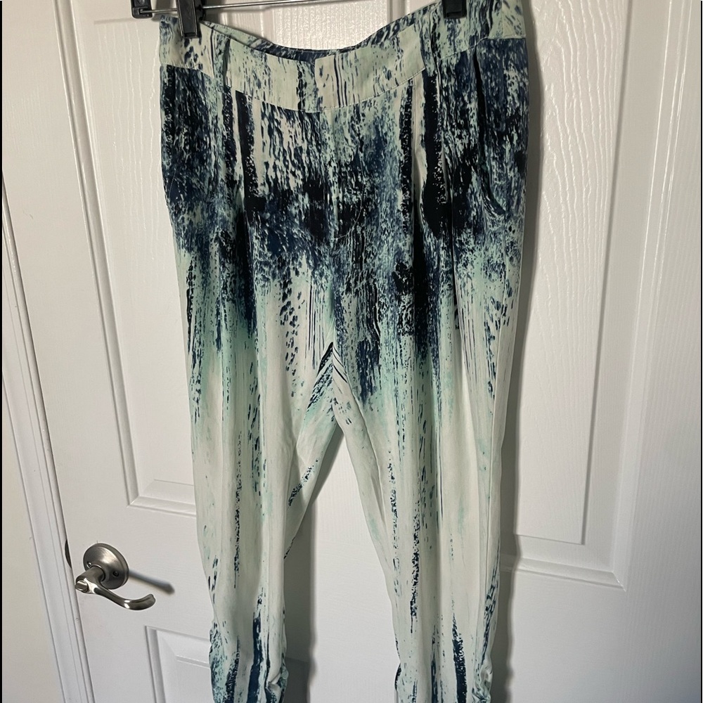 Ski pattern Parker silk pants